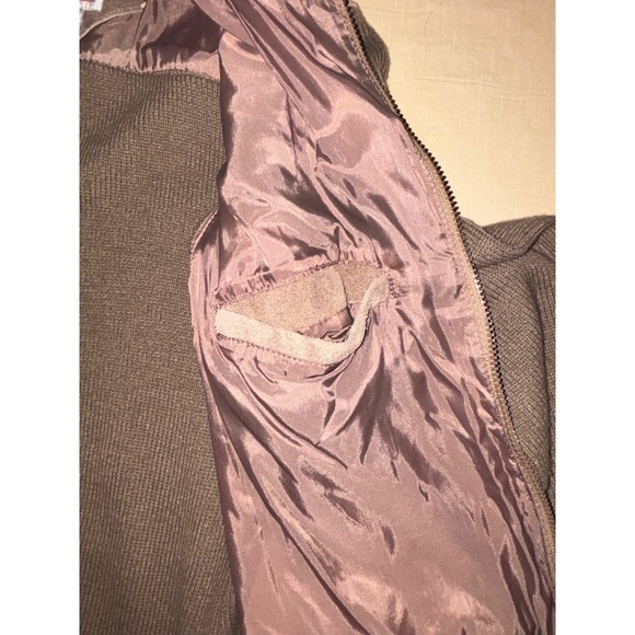 Westchester Classics Suede Knit Jacket Women's Large Brown Bomber - Picture 6 of 9